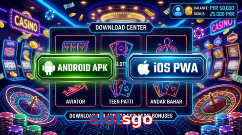 Main screen of Slotsgo download page for PK players